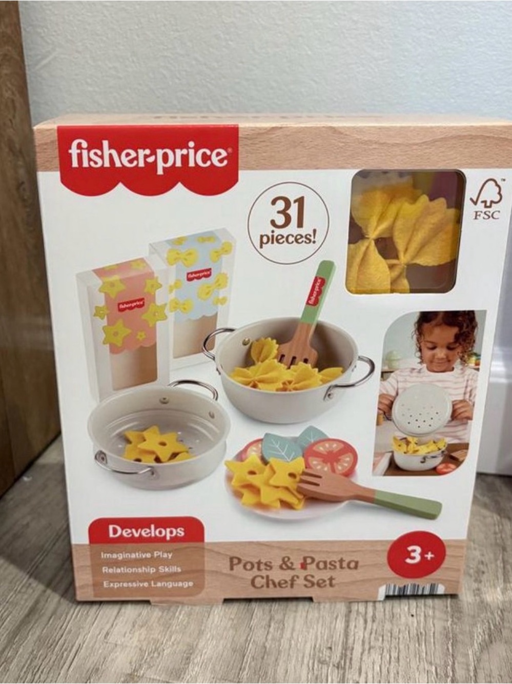 NEW Fisher Price Play Food Pasta Set Pretend Cooking Toy Age 3+